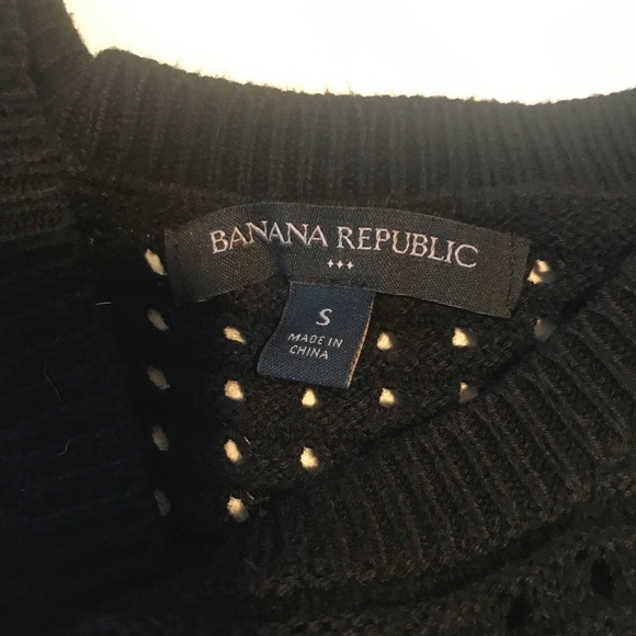 banana republic black open weave tunic vest high low hem Small - Picture 3 of 6